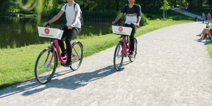 Ružové bicykle Rekola dobíjajú Bratislavu
